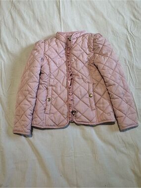 Crown & Ivy Pink Quilted Ruffle-Trim Puffer Jacket for Kids